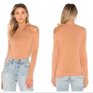 525 America One Shoulder Tie Neck Sweater